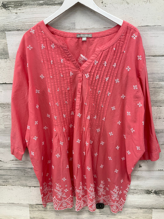 Top Short Sleeve By Woman Within In Pink, Size: 3x