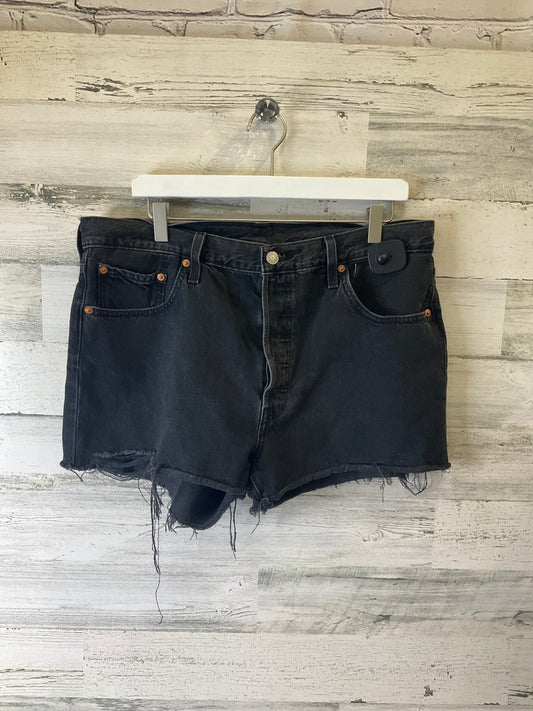 Black Denim Shorts Levis, Size 18