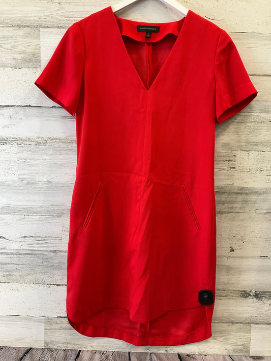 Red Dress Casual Midi Banana Republic, Size Xs