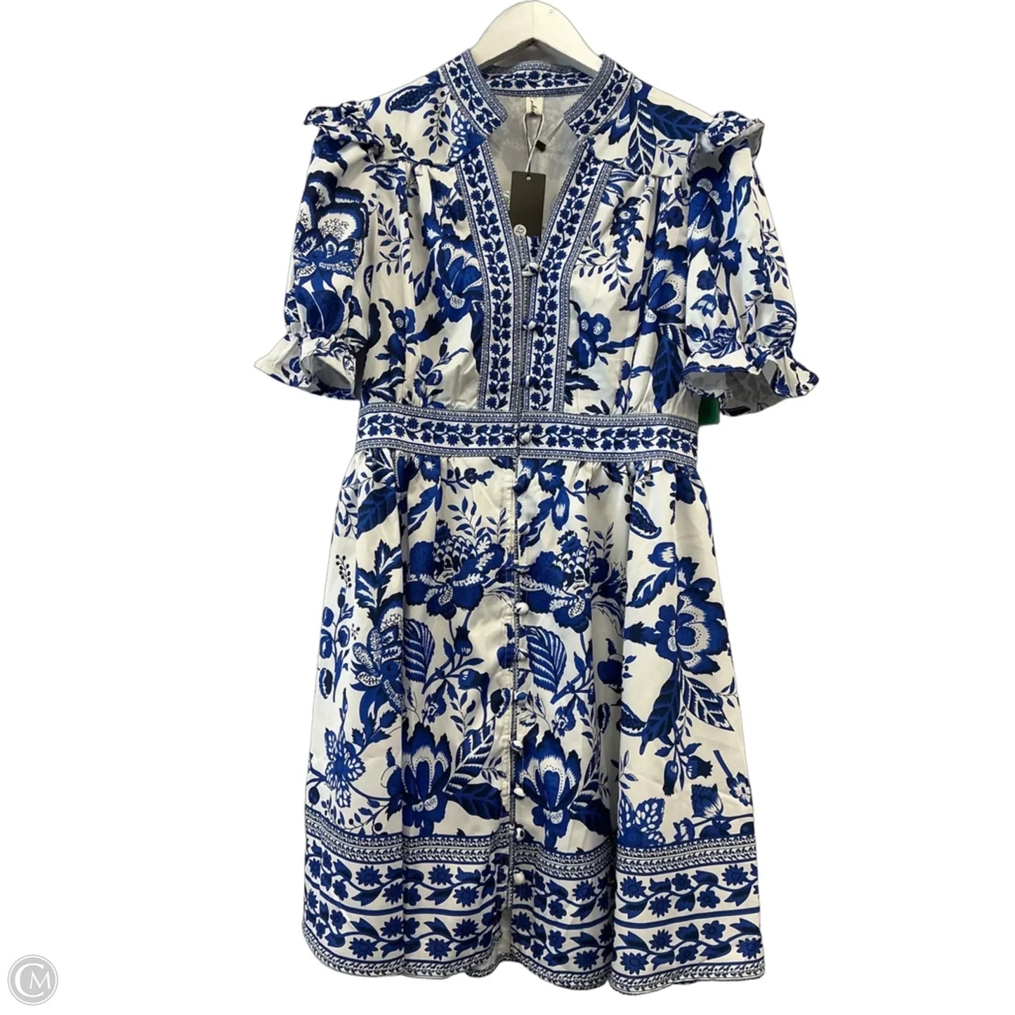 Dress Casual Short By Clothes Mentor In Blue & White, Size: Xs