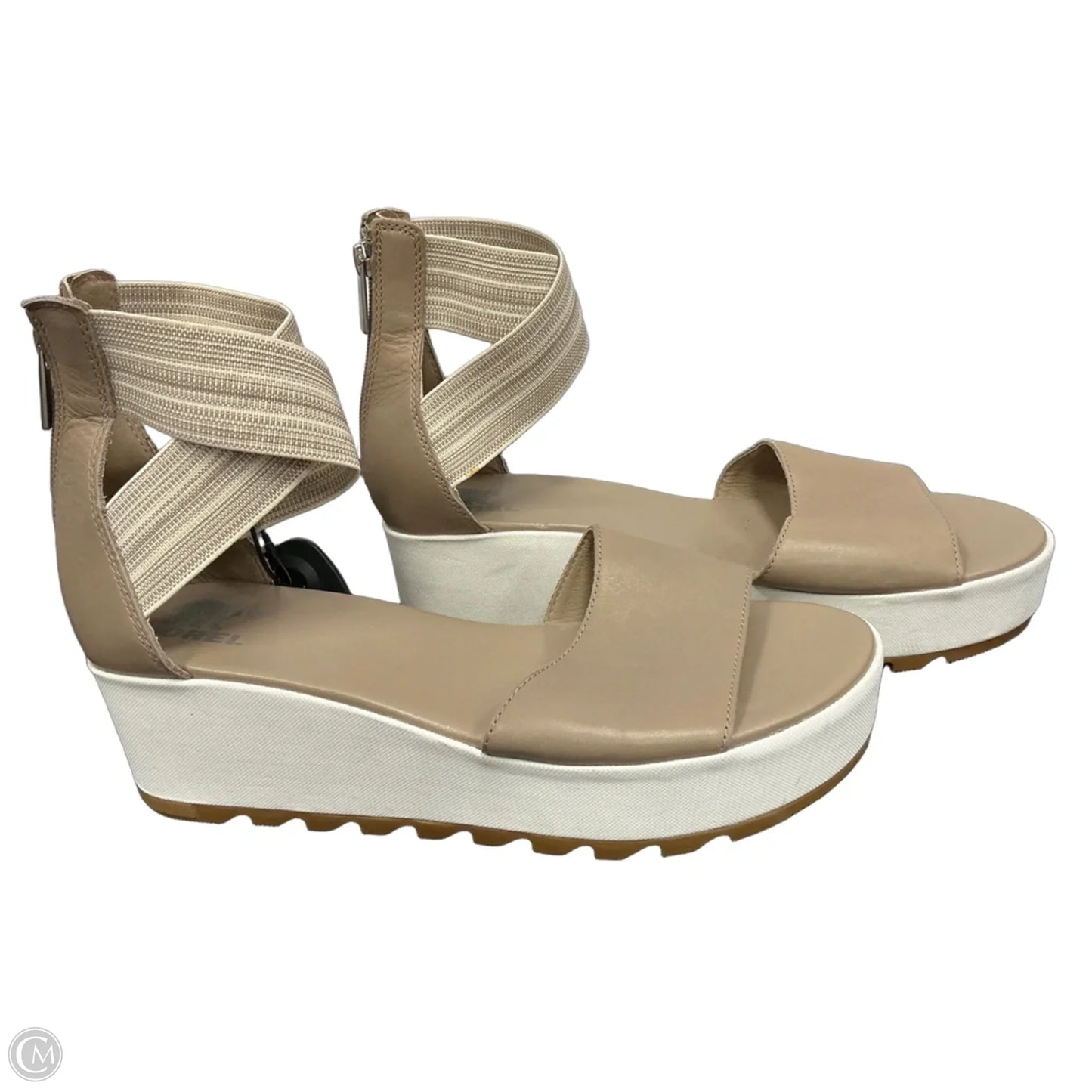 Sandals Heels Platform By Sorel In Taupe, Size: 12