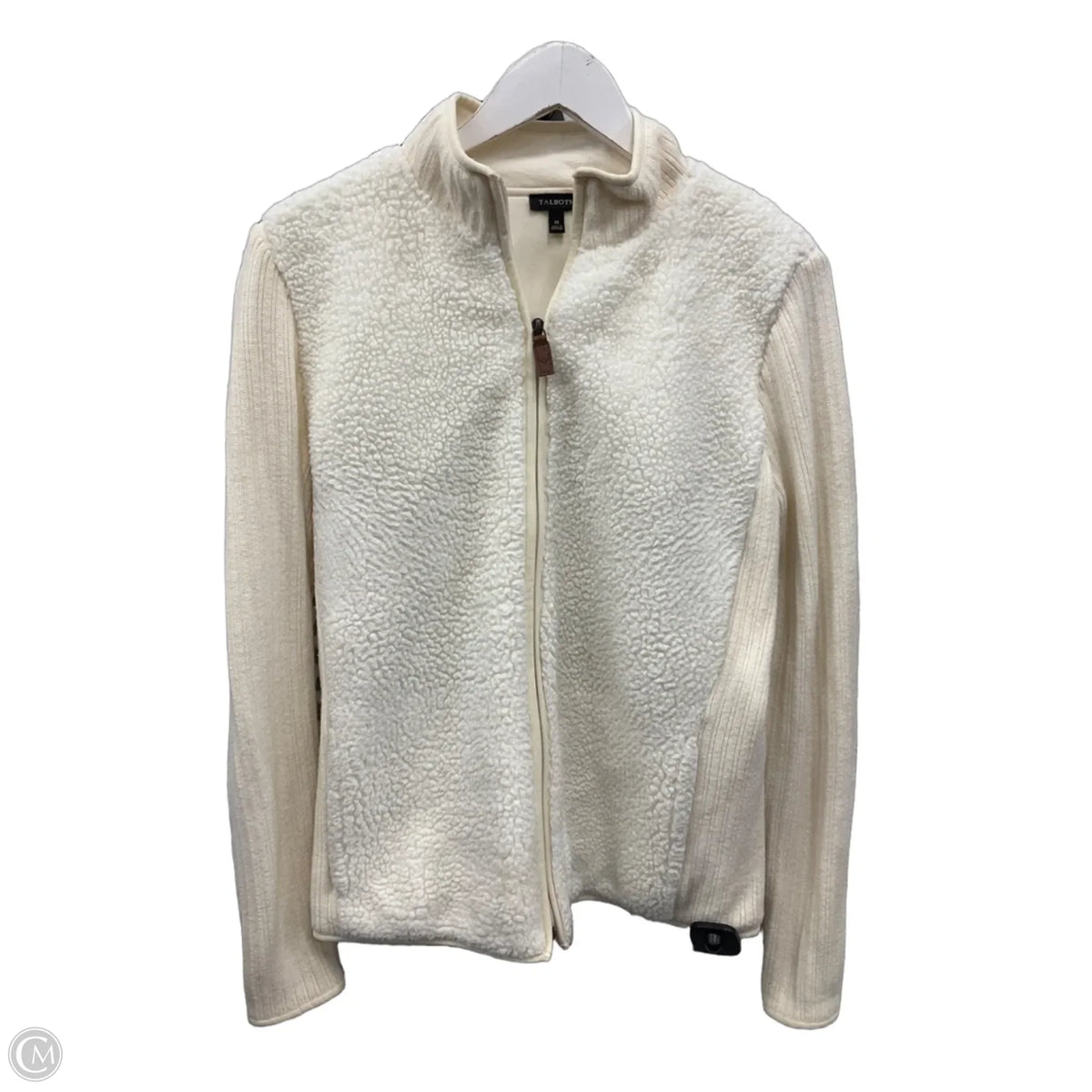 Jacket Fleece By Talbots In Cream, Size: M