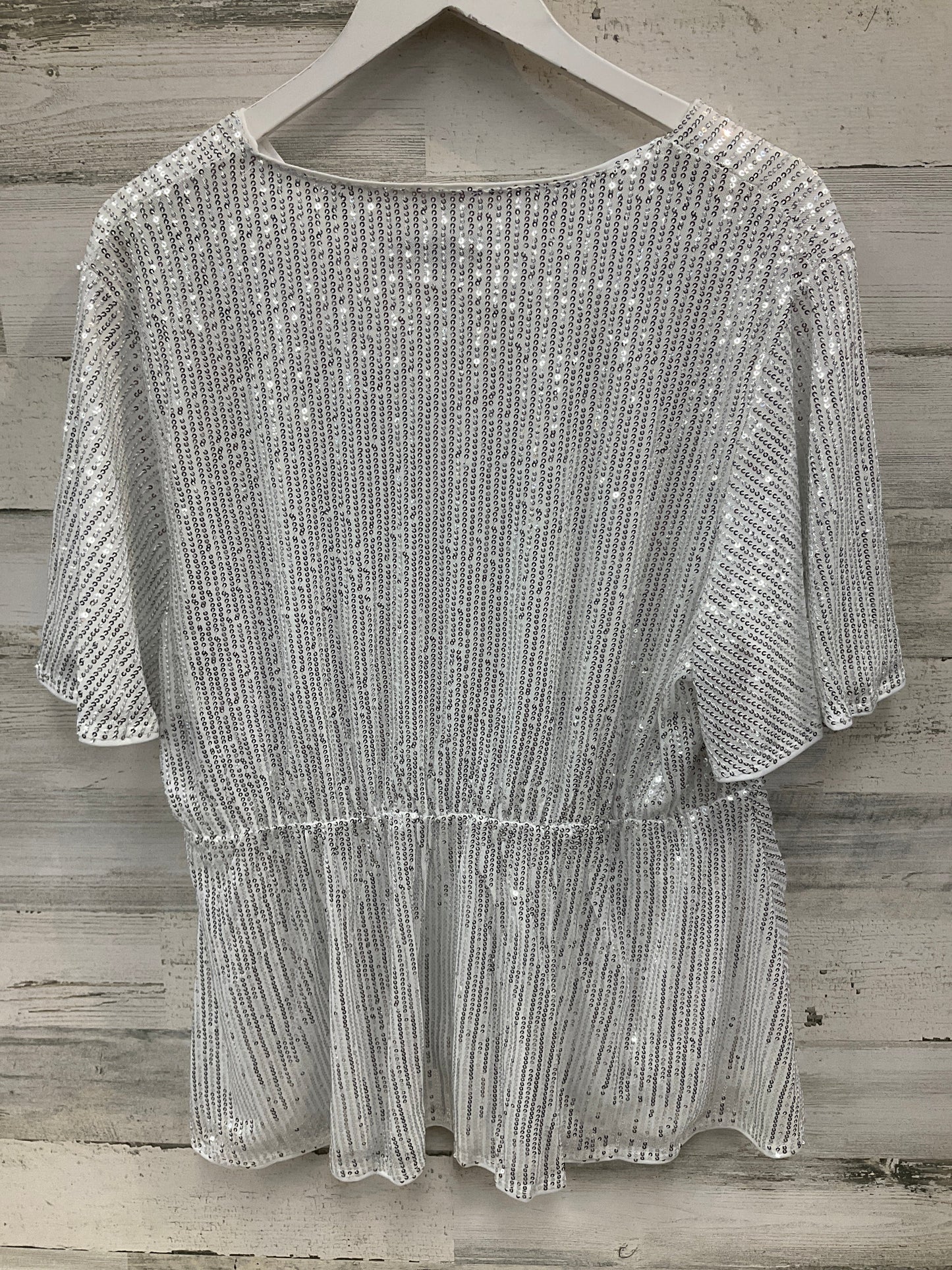 Top Short Sleeve By Grace Karin In Silver, Size: 2x