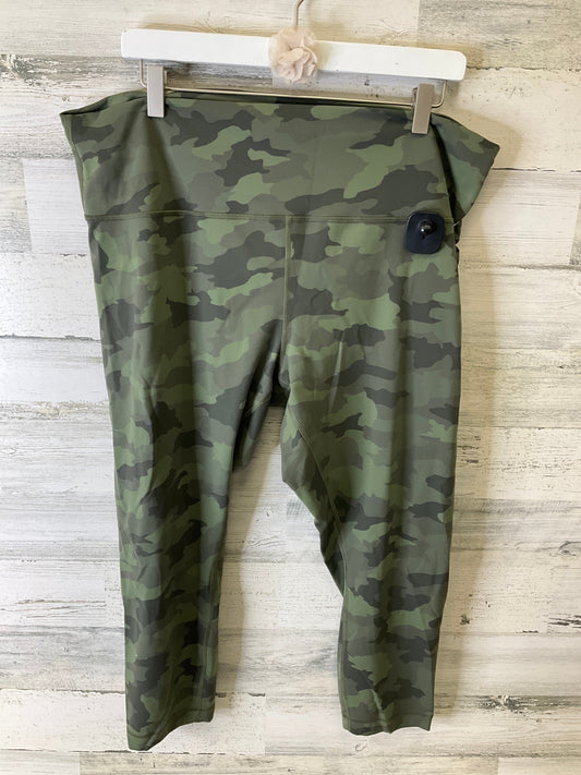 Athletic Leggings By Lululemon In Camouflage Print, Size: 20