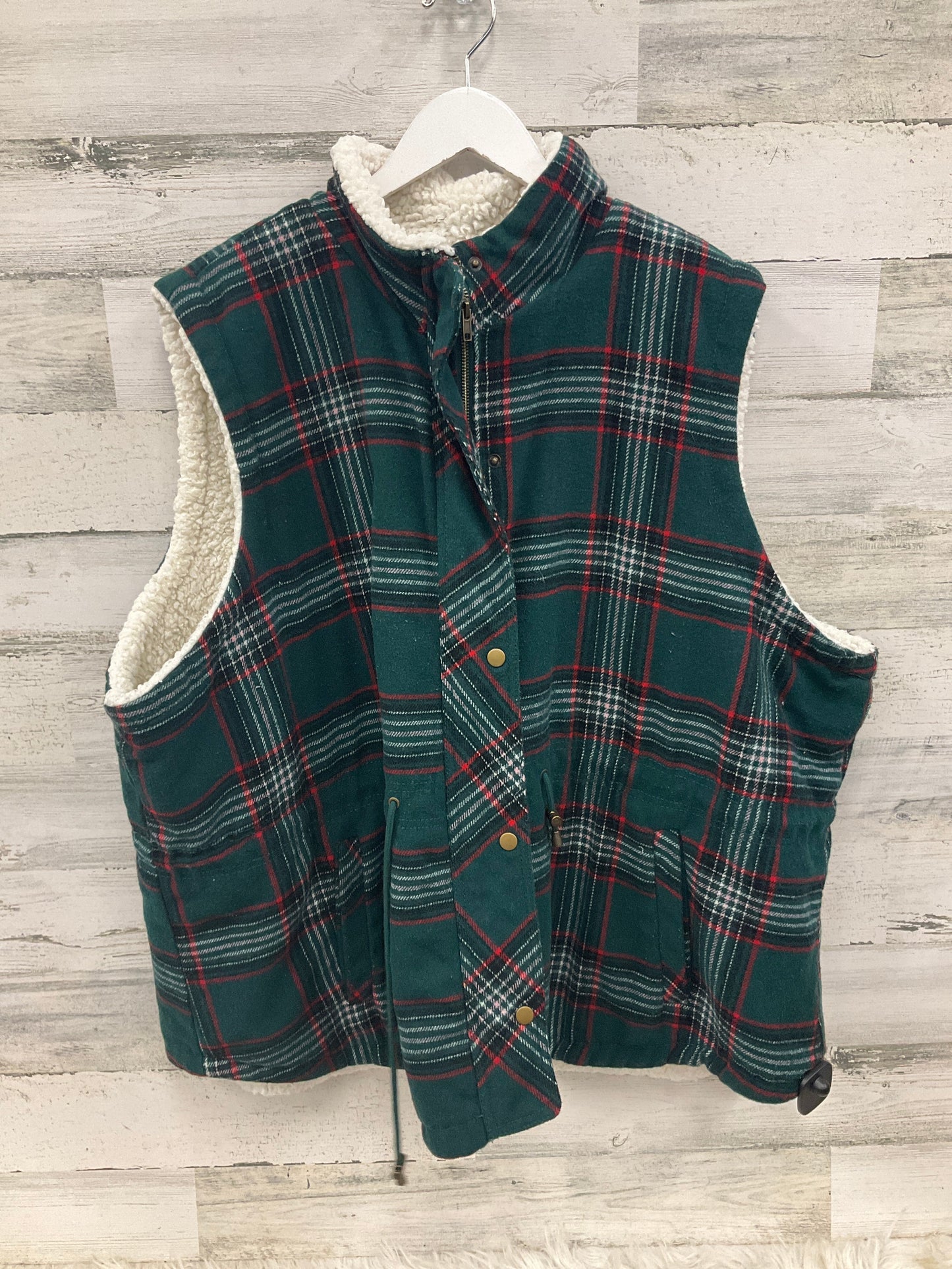 Vest Fleece By Maurices In Plaid Pattern, Size: 4x