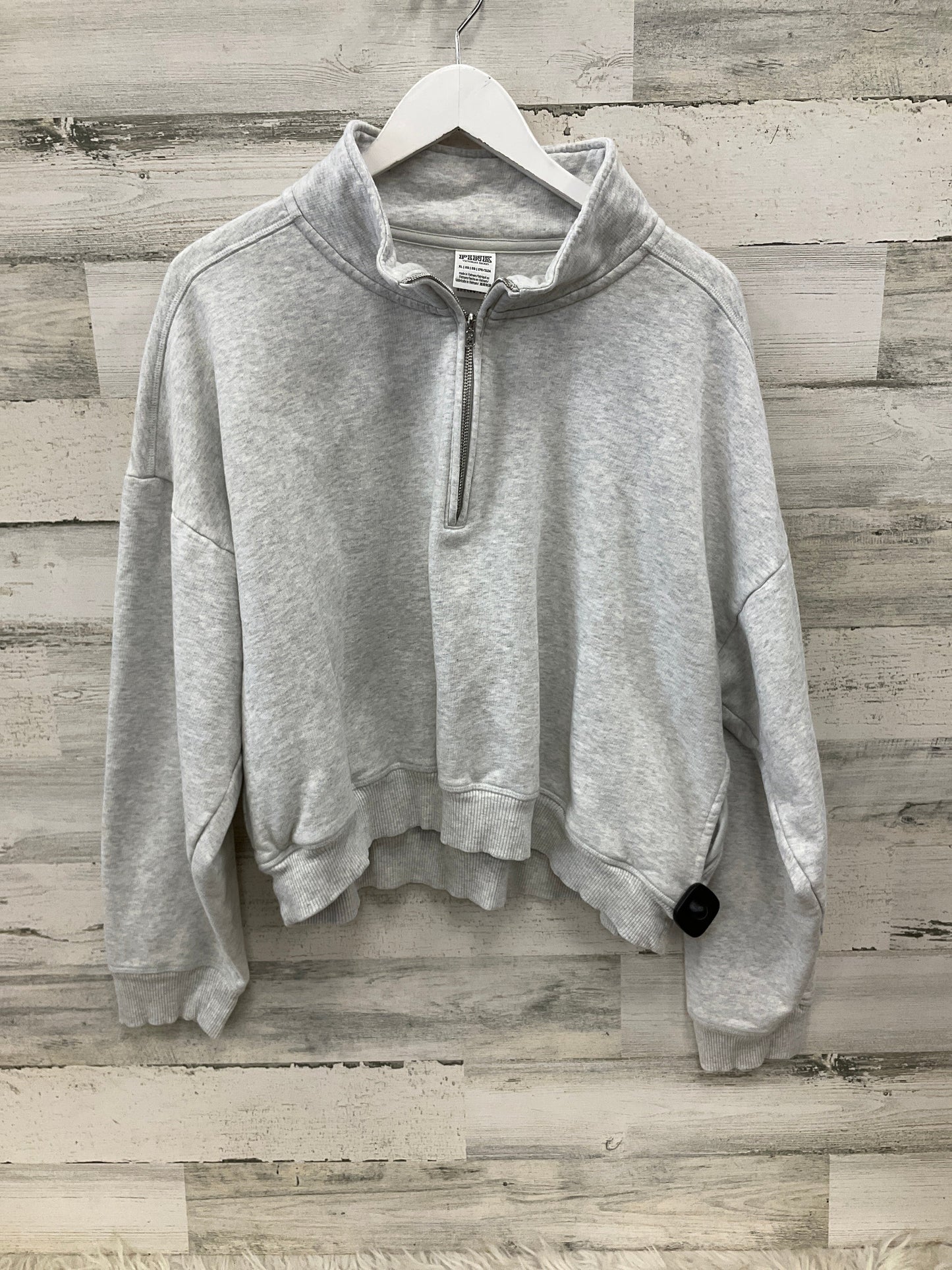 Sweatshirt Collar By Pink In Grey, Size: Xl