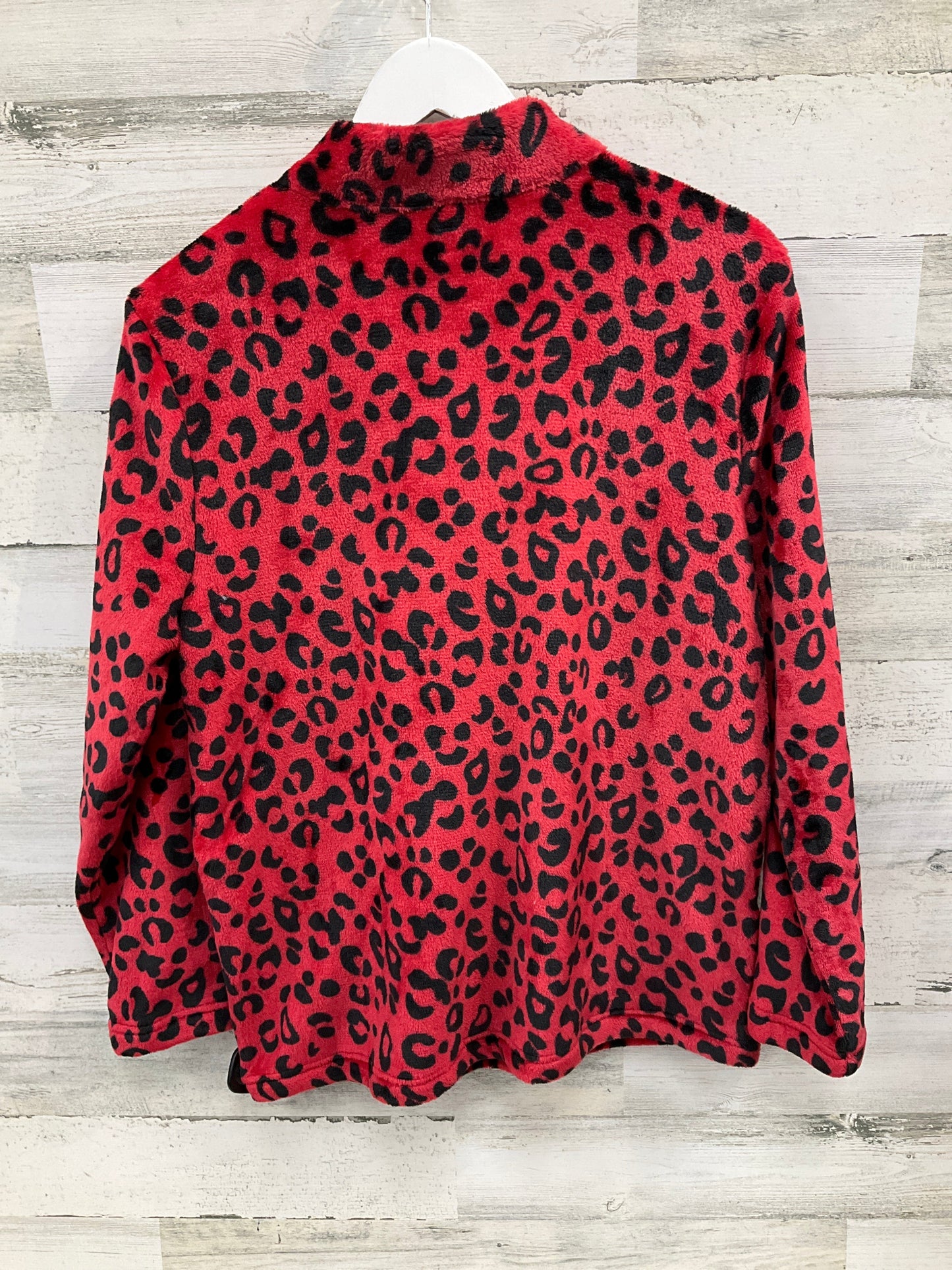 Jacket Fleece By Chicos In Red, Size: L