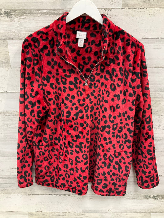 Jacket Fleece By Chicos In Red, Size: L