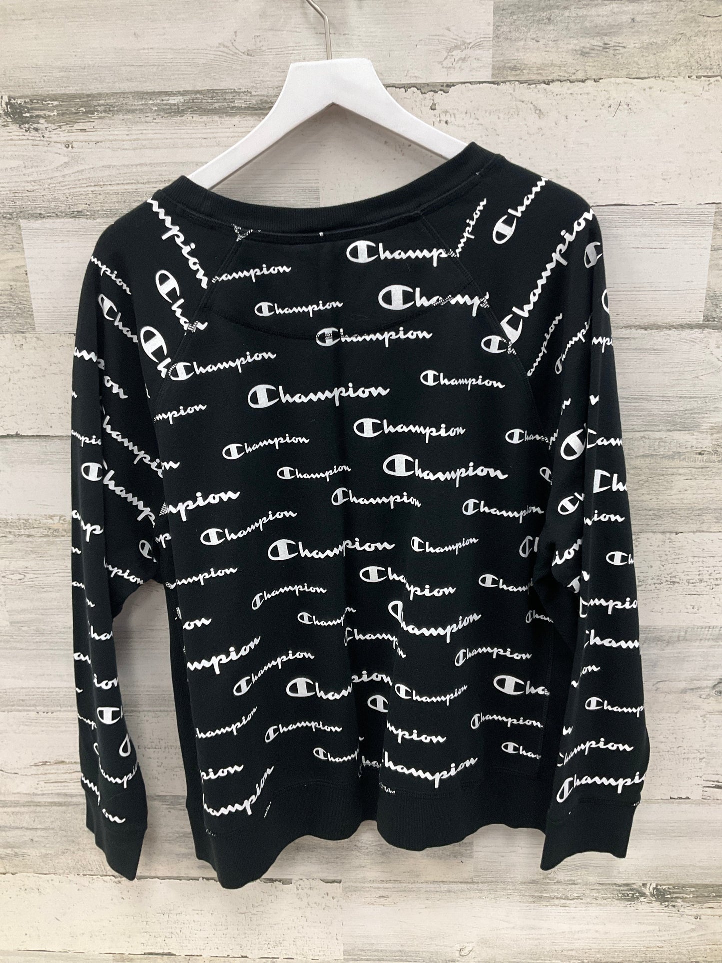 Sweatshirt Crewneck By Champion In Black & White, Size: 2x