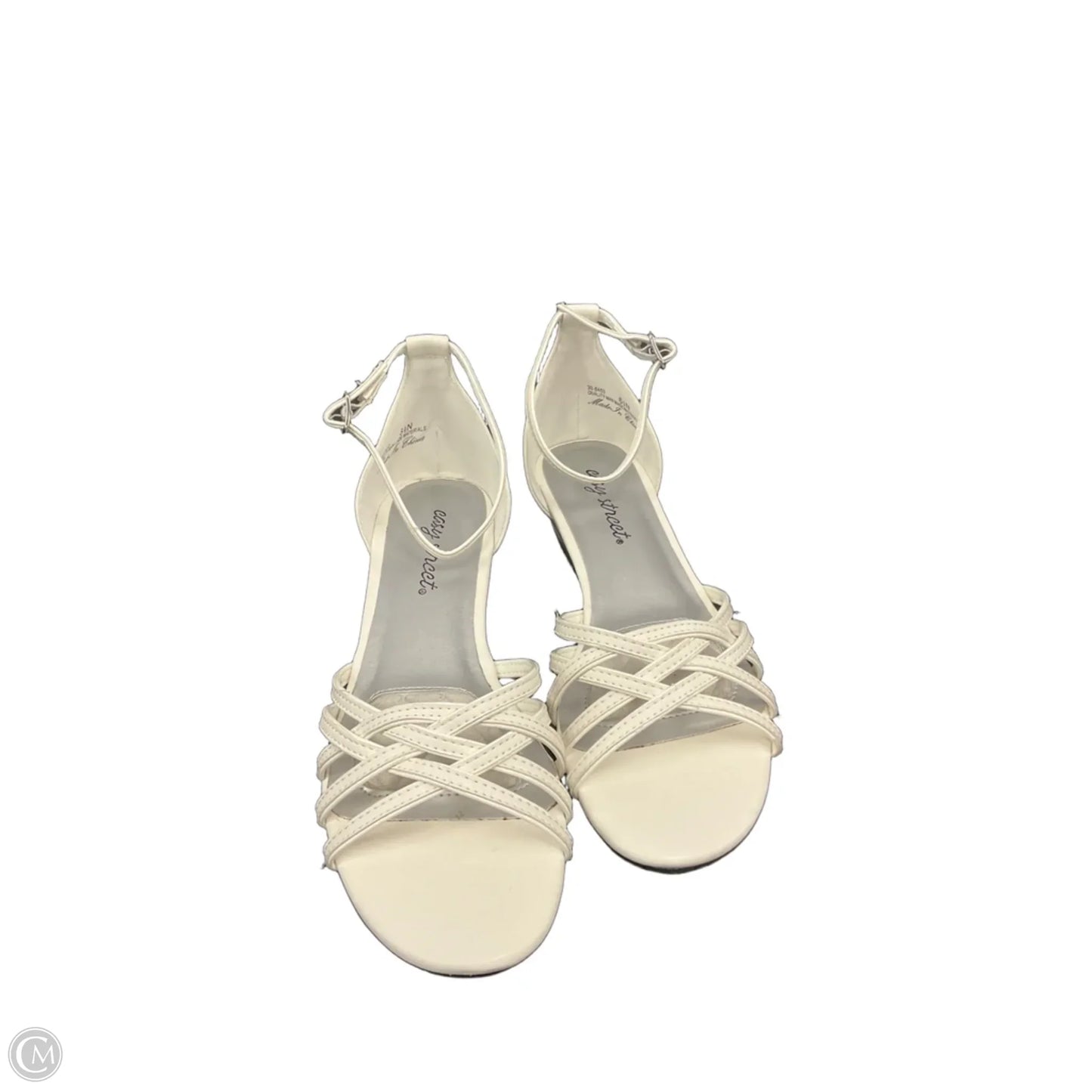 Sandals Heels Wedge By Easy Street In White, Size: 6.5