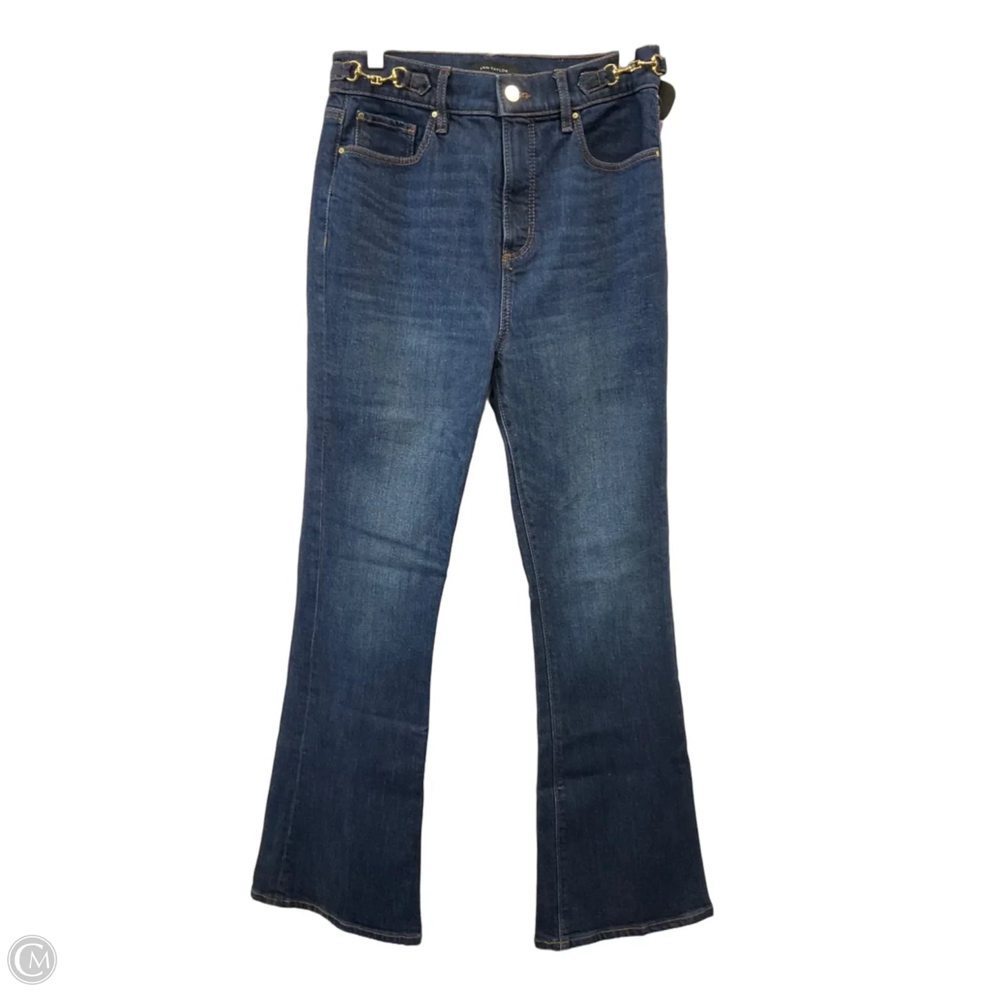 Jeans Flared By Ann Taylor In Blue Denim, Size: 4
