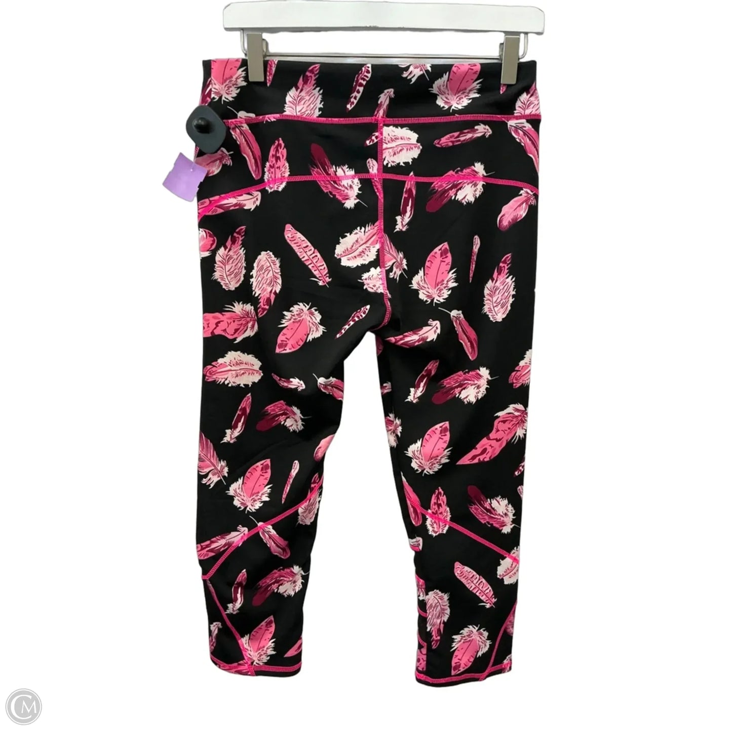 Athletic Capris By Clothes Mentor In Black & Pink, Size: L