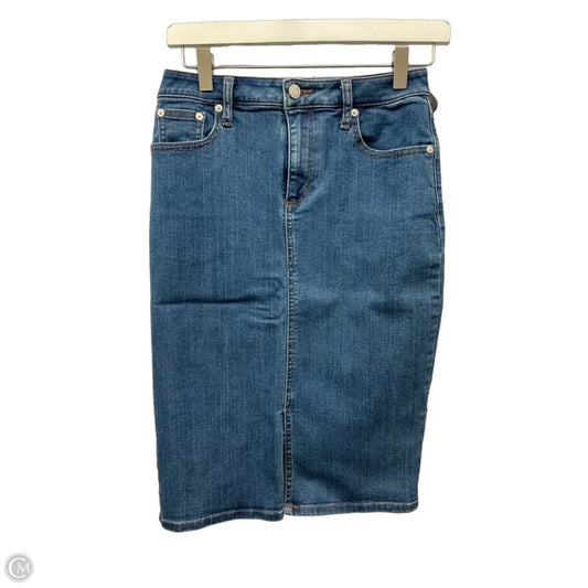 Skirt Midi By Banana Republic In Blue Denim, Size: 0
