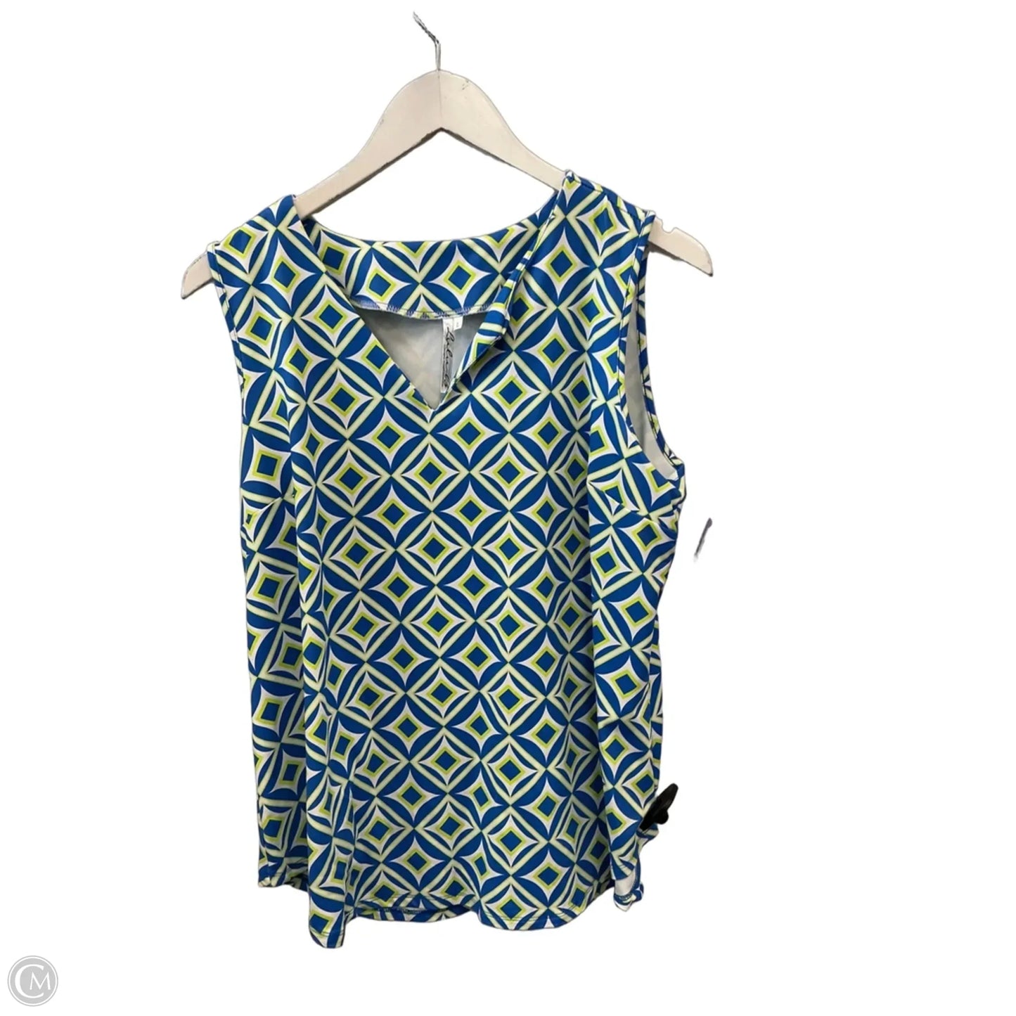 Top Sleeveless By Lulu B In Blue & Green, Size: L