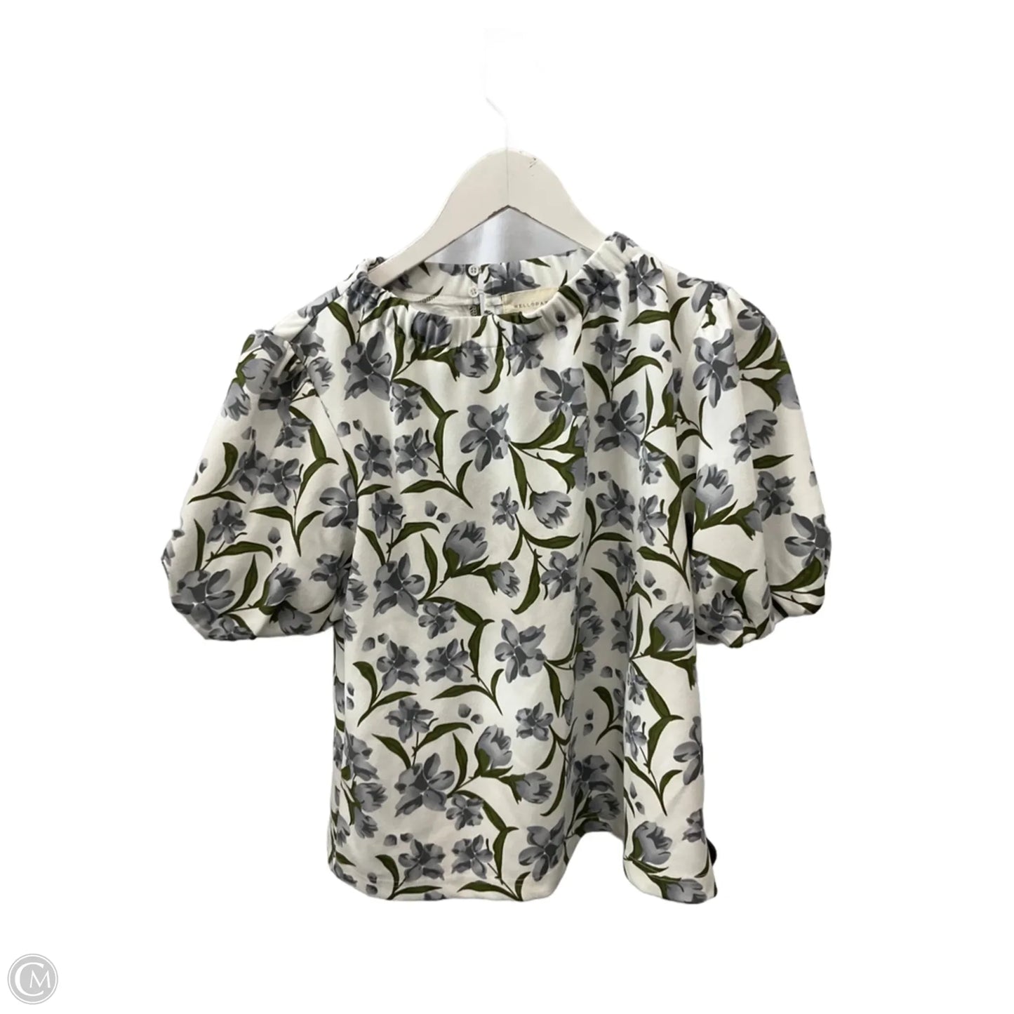 Top Short Sleeve By Melloday In Green & Grey, Size: S