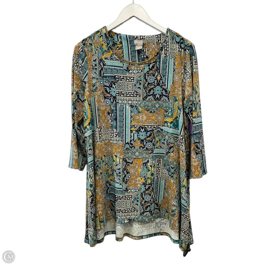Top 3/4 Sleeve By Chicos In Multi-colored, Size: M