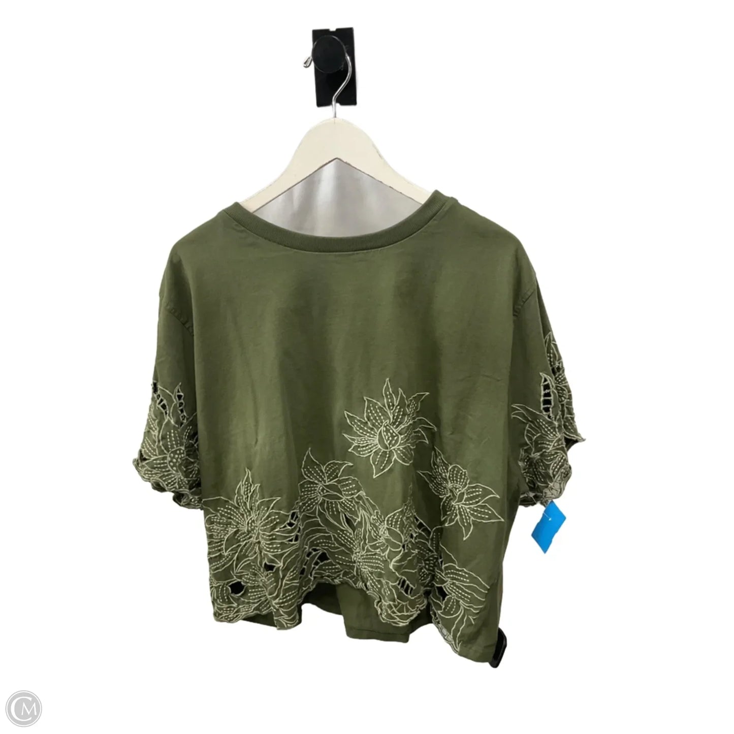 Top Short Sleeve By Anthropologie In Green, Size: Xl