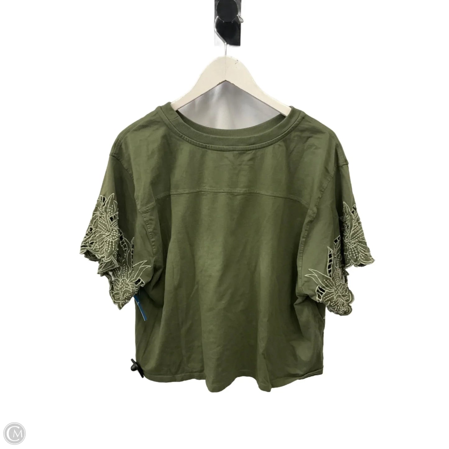 Top Short Sleeve By Anthropologie In Green, Size: Xl