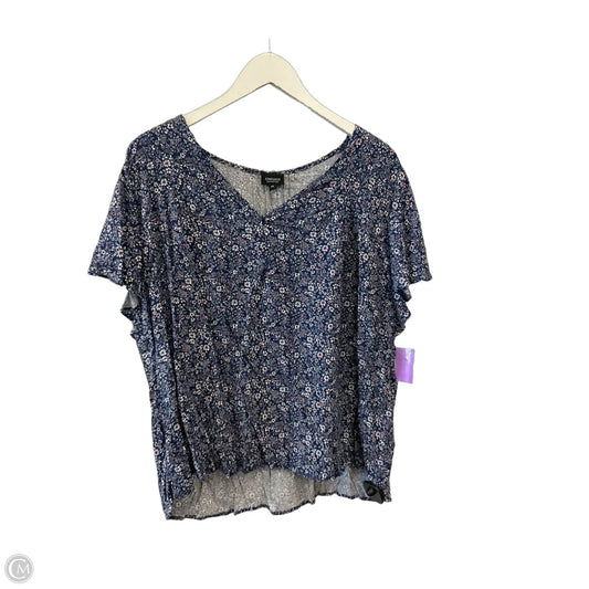 Top Short Sleeve By Jones And Co In Blue, Size: 2x