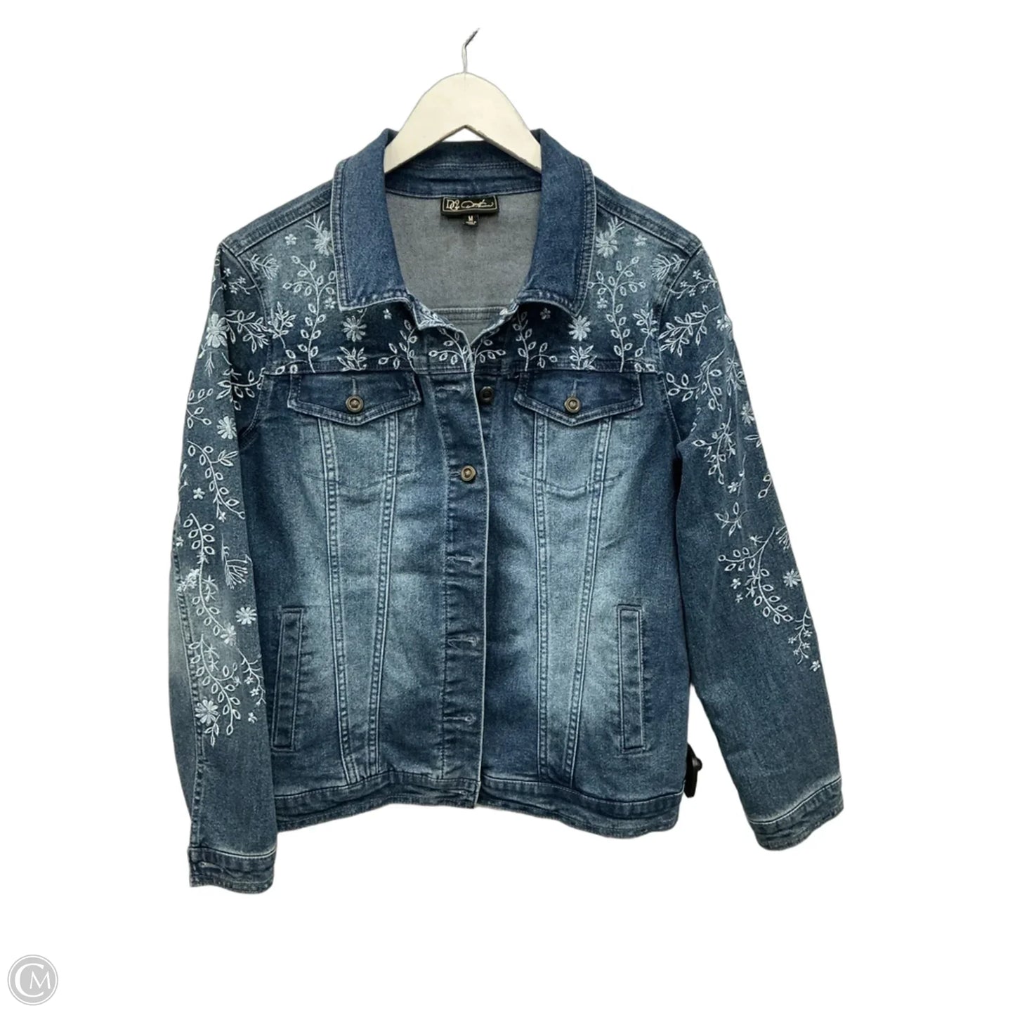 Jacket Denim By Dg2 In Blue Denim, Size: M