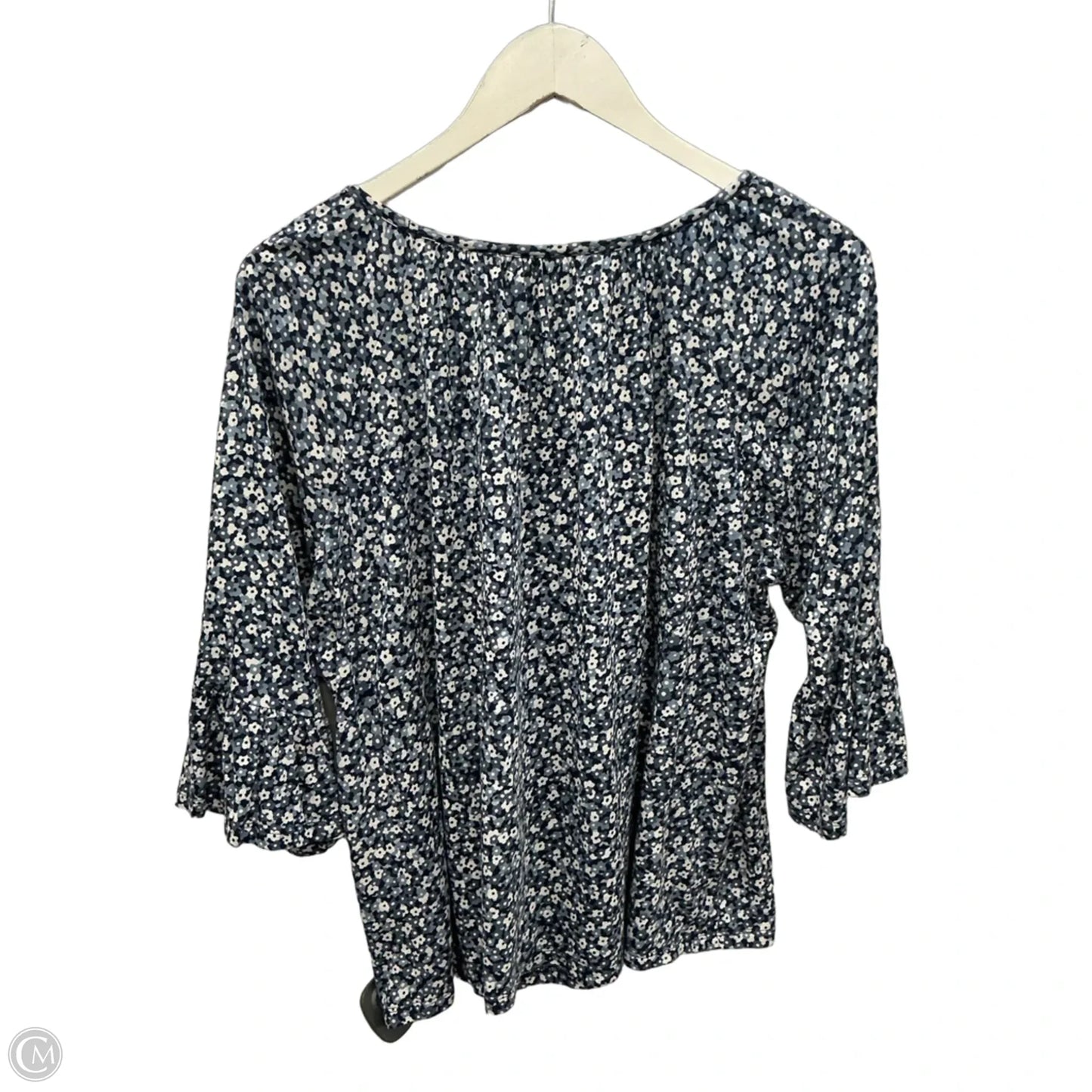 Top 3/4 Sleeve By Michael By Michael Kors In Blue, Size: L
