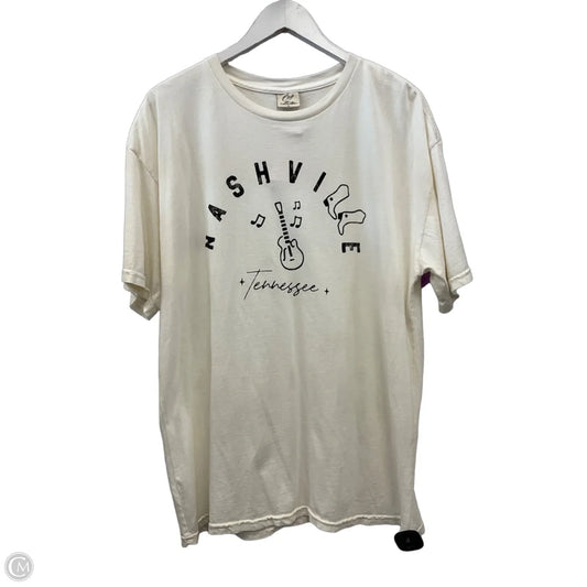 Top Short Sleeve By Oat In White, Size: L