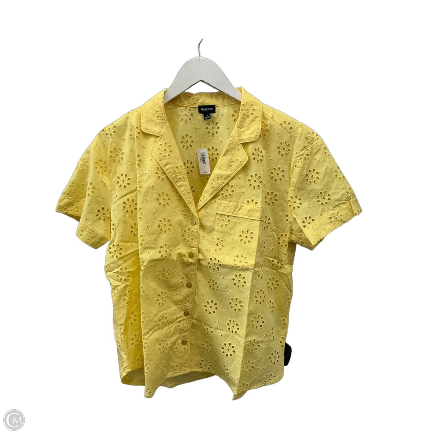Top Short Sleeve By Gap In Yellow, Size: S