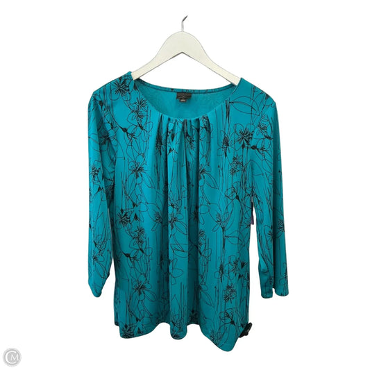Top 3/4 Sleeve By Worthington In Blue, Size: Xl