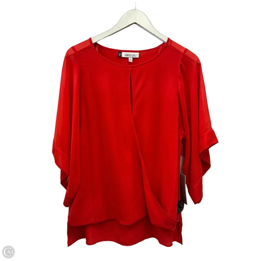 Top 3/4 Sleeve By Jennifer Lopez In Orange, Size: M