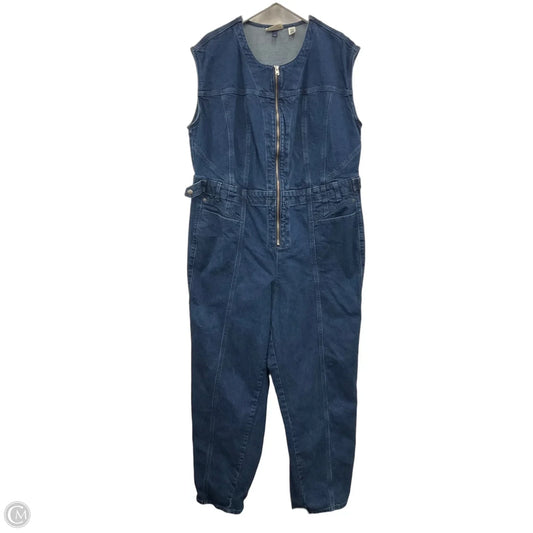 Jumpsuit By Universal Thread In Blue Denim, Size: Xxl