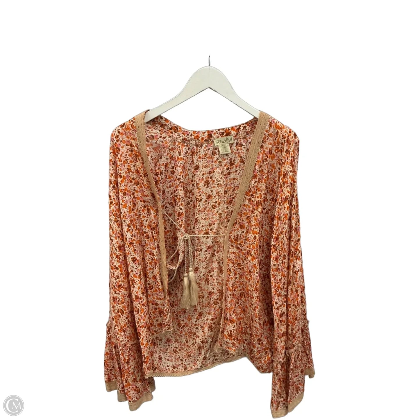 Cardigan By Clothes Mentor In Floral Print, Size: Osfm
