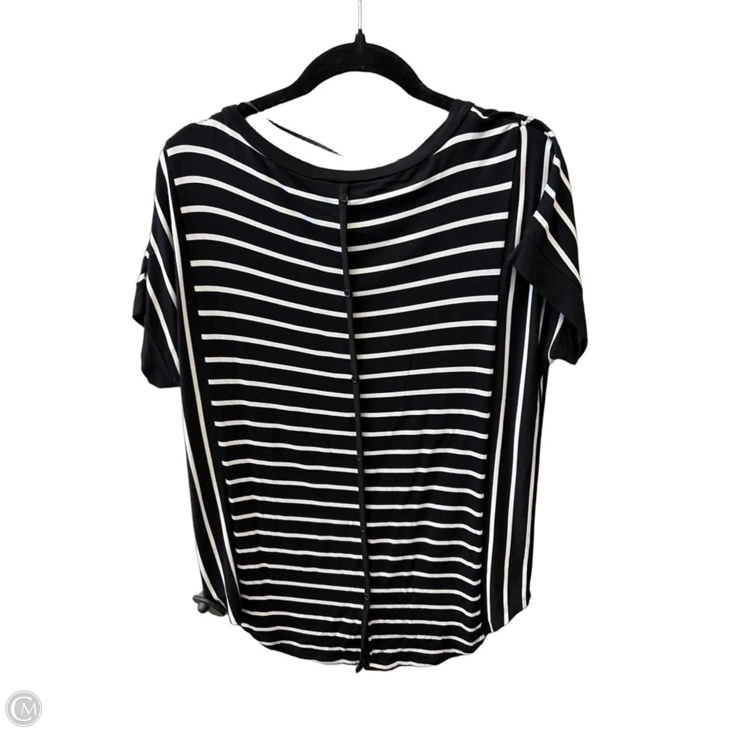 Top Short Sleeve By Cable And Gauge In Striped Pattern, Size: M