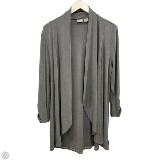 Sweater Cardigan By Chicos In Grey, Size: M