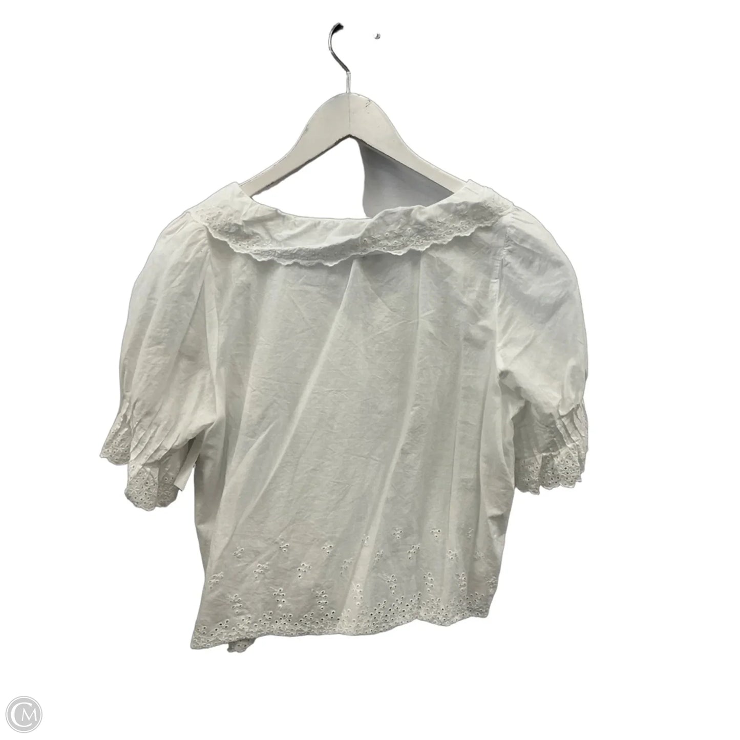 Top Short Sleeve By Talbots In White, Size: L
