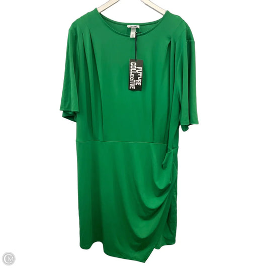 Dress Casual Midi By Future Collective In Green, Size: Xxl