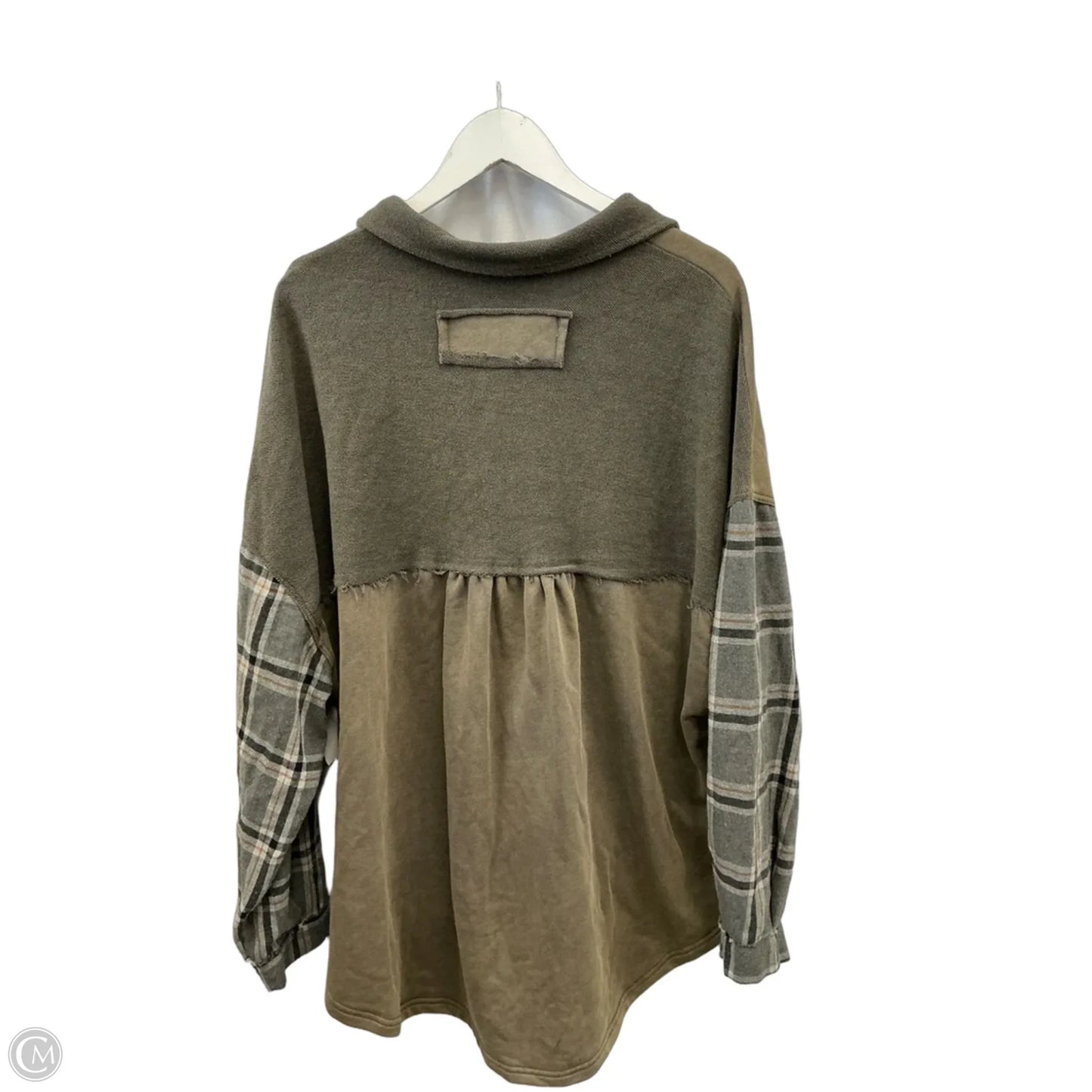 Jacket Shirt By Pol In Green, Size: M