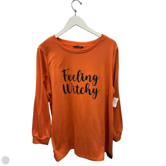 Top Long Sleeve By Bloomchic In Orange, Size: 2x