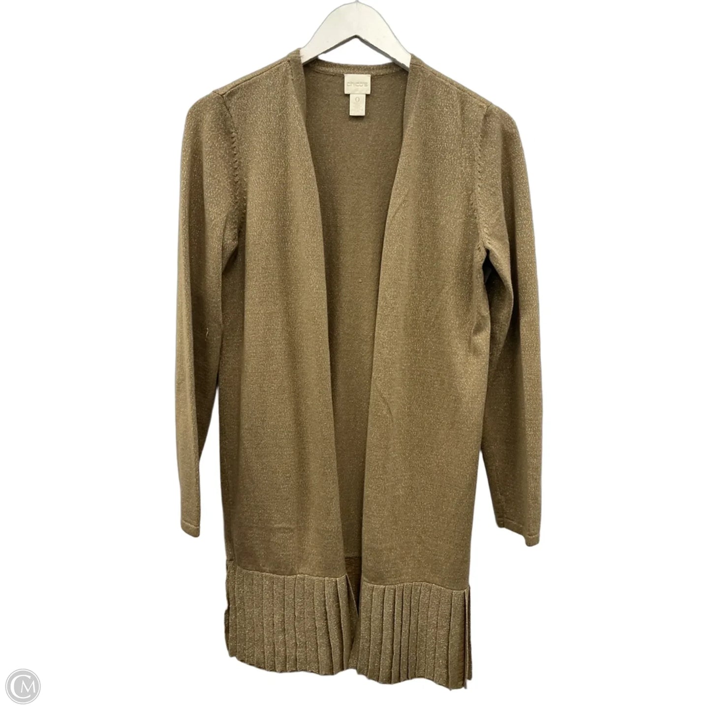 Sweater Cardigan By Chicos In Gold, Size: S