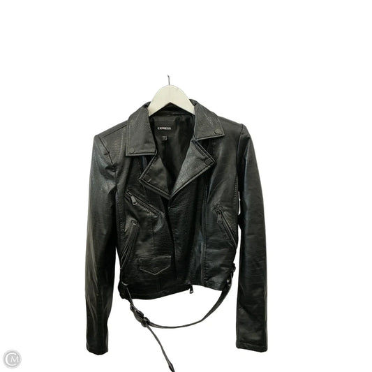 Jacket Moto Leather By Express In Black, Size: S