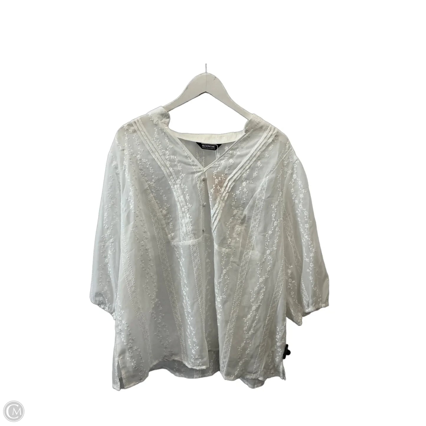 Top Long Sleeve By Bloomchic In White, Size: 2x