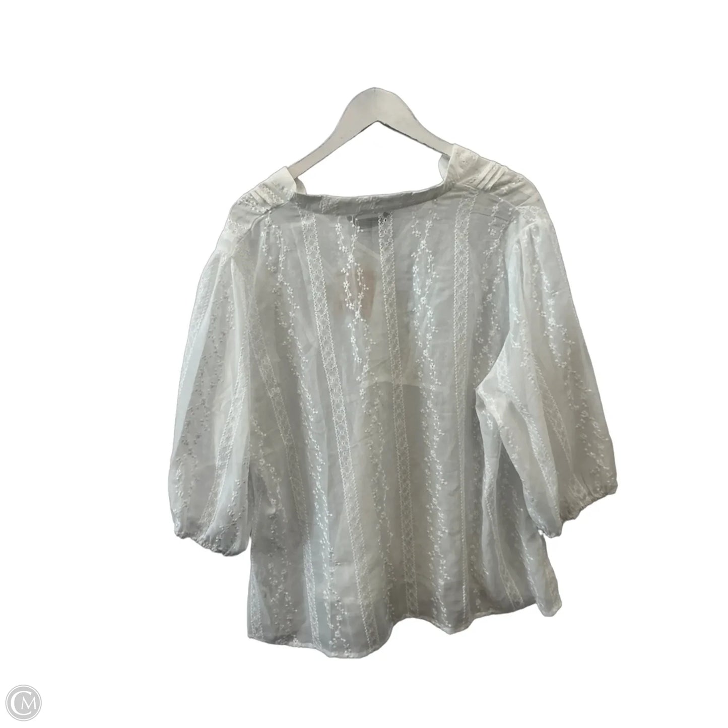 Top Long Sleeve By Bloomchic In White, Size: 2x