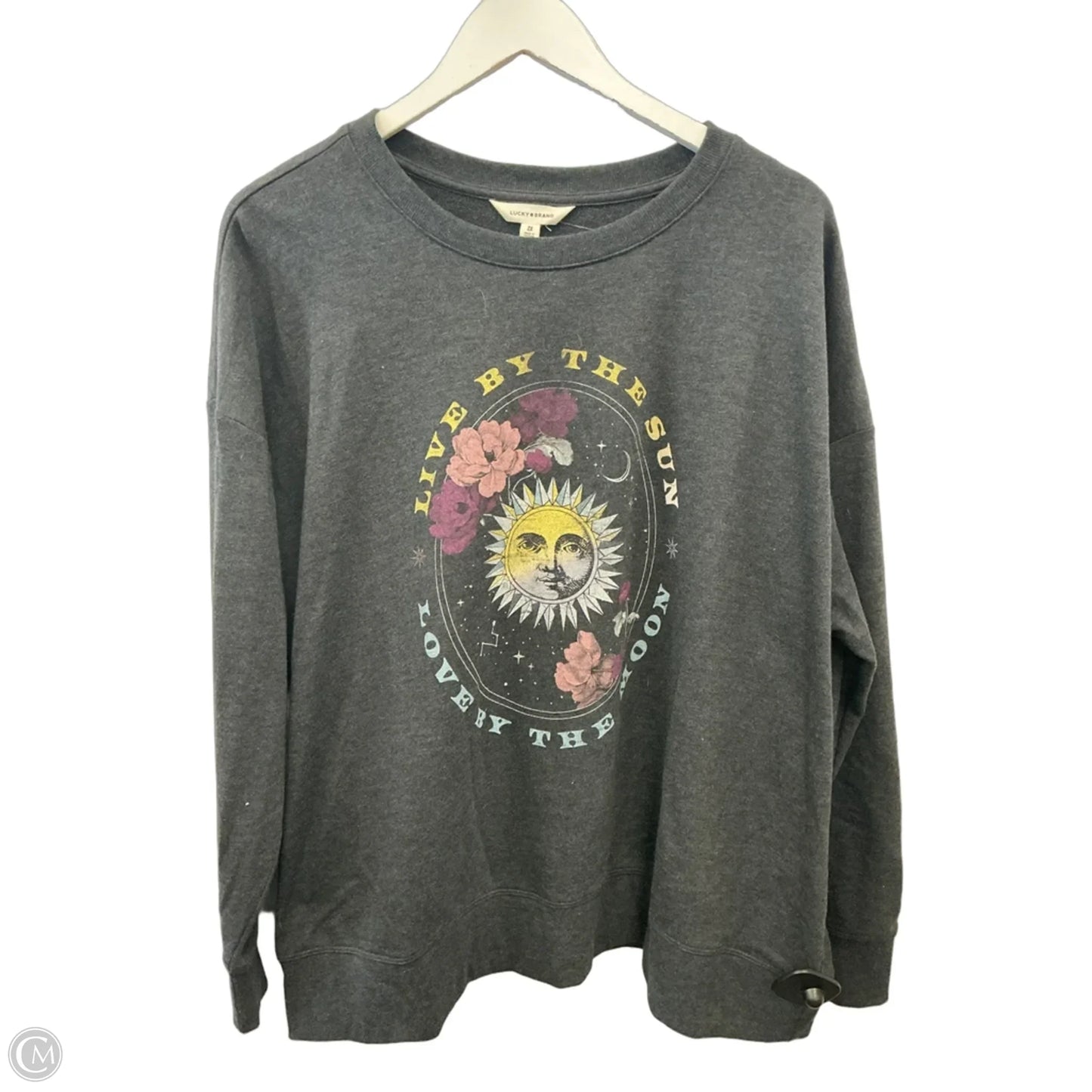 Top Long Sleeve By Lucky Brand In Grey, Size: 2x