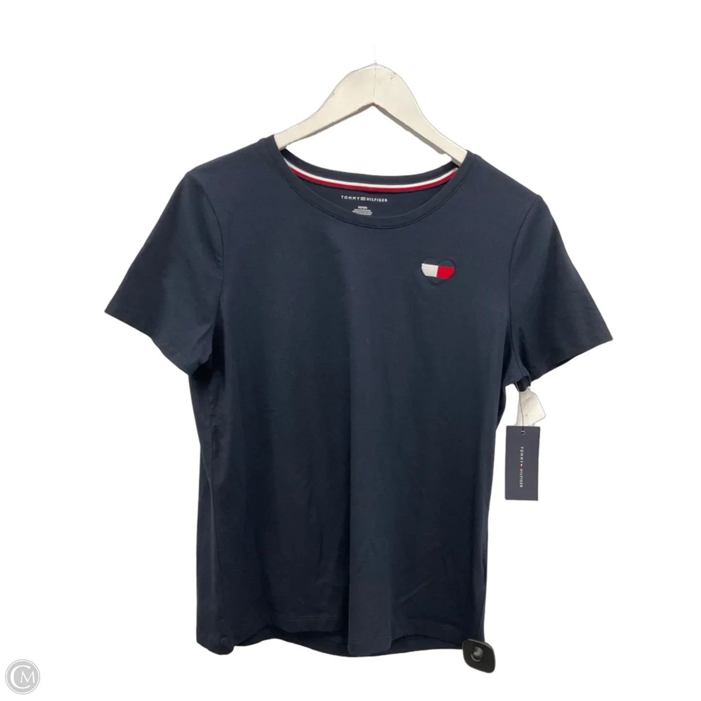 Top Short Sleeve By Tommy Hilfiger In Navy, Size: M