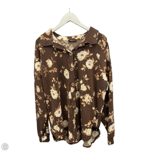 Jacket Shirt By Heimish Usa In Brown, Size: 2x