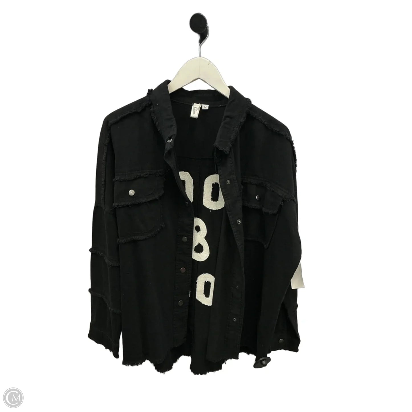 Jacket Shirt By Elan In Black, Size: M