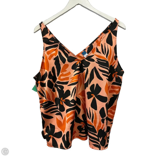Top Sleeveless By Old Navy In Black & Orange, Size: L