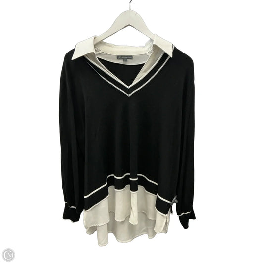 Top Long Sleeve By Adrianna Papell In Black, Size: 2x