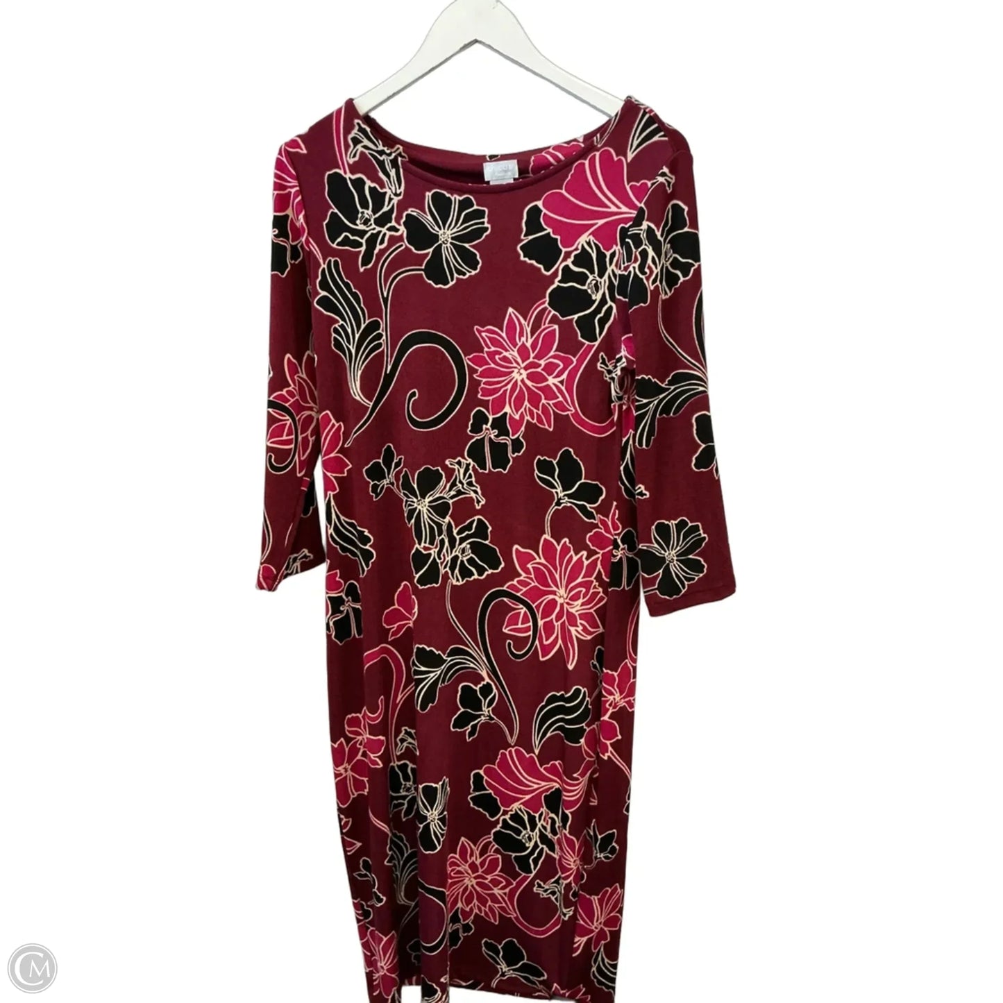 Dress Casual Midi By Chicos In Pink, Size: M