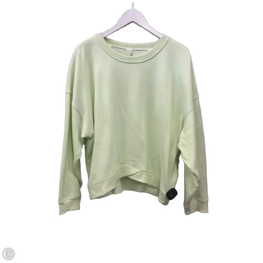 Athletic Top Long Sleeve Crewneck By Calvin Klein In Green, Size: Xl