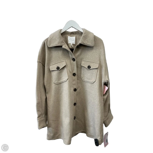 Jacket Shirt By Avec Les Filles In Tan, Size: S